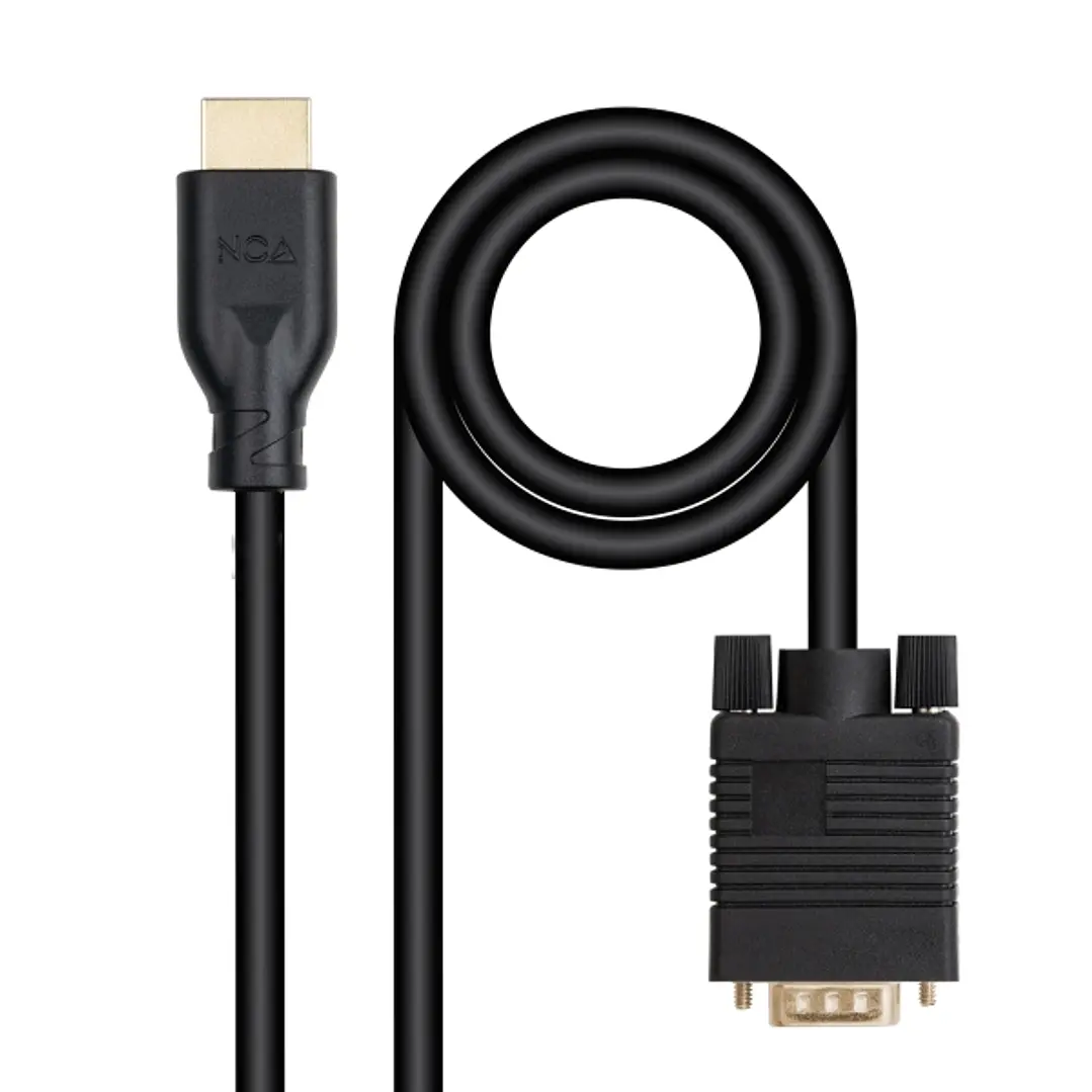 Nanocable Cable Conversor VGA a HDMI - VGA/M-HDMI/M -  1.8m - Color Negro 1
