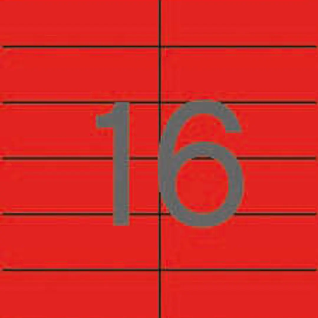 Apli Etiquetas Rojas Permanentes 105.0 x 37.0mm 20 Hojas 1