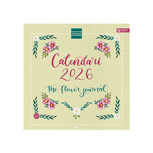 Finocam Calendario de Pared en Catalan - Anual 2026 - Imagenes Variadas - 300x300mm - Espacio para Escribir - Tematica de Flores