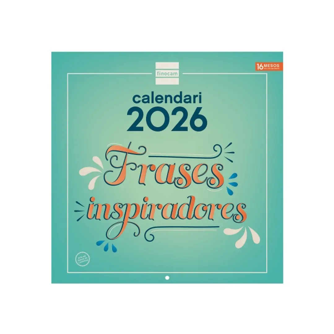Finocam Calendario de Pared en Catalan - Anual 2026 - Imagenes Variadas - 300x300mm - Espacio para Escribir - Tematica de Frases Inspiradoras 1