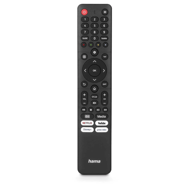 Hama Mando a Distancia para TV Hisense - Alcance 10m - 45 Botones - Acceso Directo a Plataformas de Streaming - 4.2x21.5x1.5cm - Color Negro 1