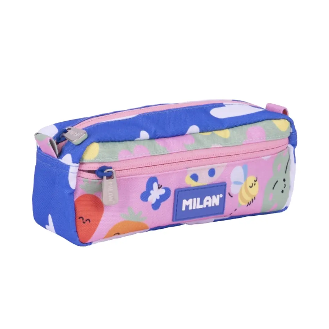 Milan Green and Grow Estuche Portatodo - Rectangular - 2 Cremalleras - 21x8.5x6.1cm - Multicolor 1
