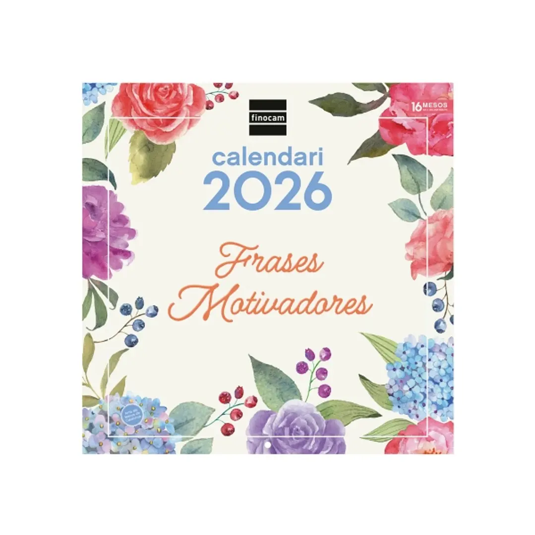 Finocam Calendario de Pared en Catalan - Anual 2026 - Imagenes Variadas - 300x300mm - Espacio para Escribir - Tematica de Frases Motivadoras 1