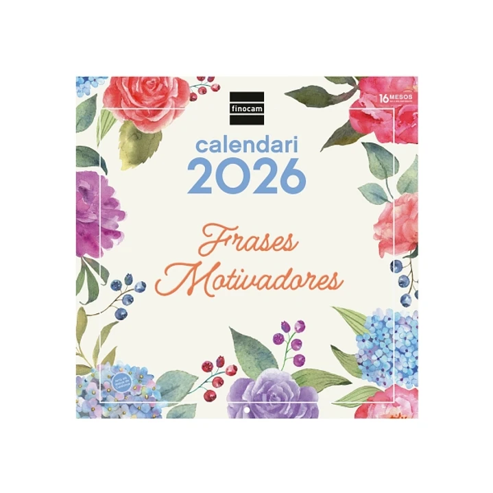 Finocam Calendario de Pared en Catalan - Anual 2026 - Imagenes Variadas - 300x300mm - Espacio para Escribir - Tematica de Frases Motivadoras 1