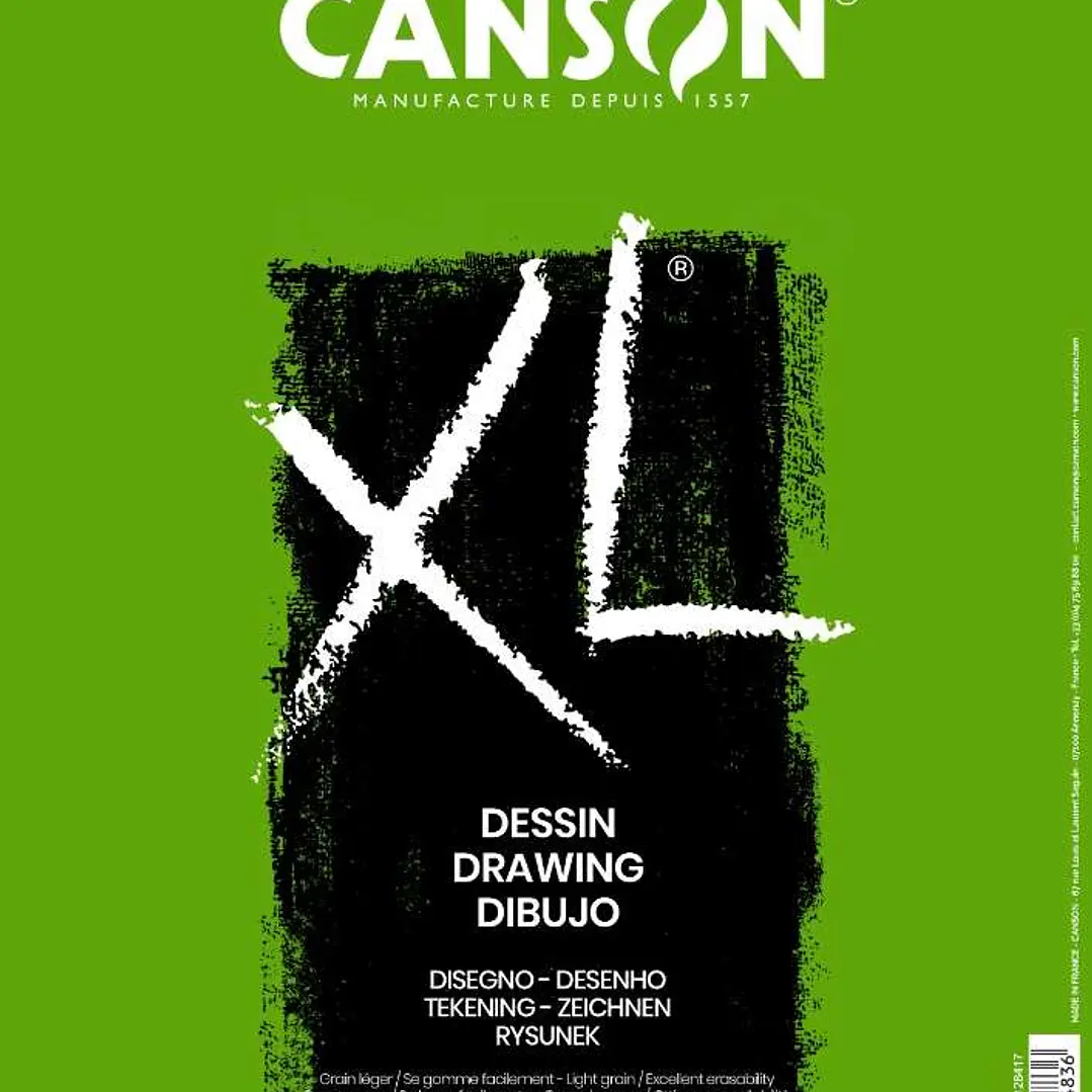 Canson XL Dessin Ligero Bloc de Dibujo con 50 Hojas A4 - Espiral Microperforado - 21x29.7cm - 160g - Color Blanco 1
