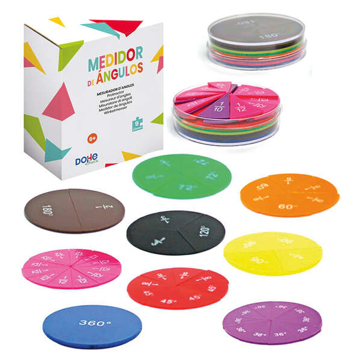 Dohe Medidores de Angulos - Plantillas de Angulos de 30º, 45º, 60º y 90º - Colores Diferentes - Ideal para Construir, Comparar y Componer Angulos en e 1