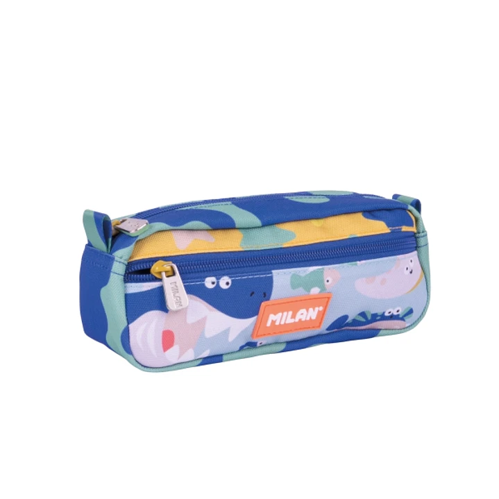 Milan Blue Odyssey Estuche Portatodo - Rectangular - 2 Cremalleras - 21x8.5x6.1cm - Multicolor 1