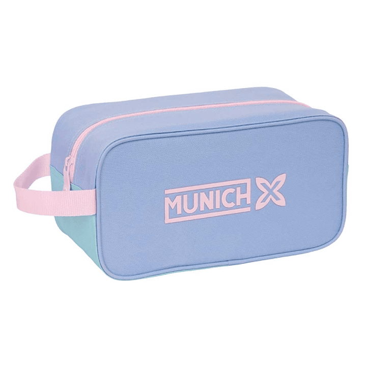 Safta Munich Mellow Zapatillero - Asa Lateral - Material Resistente - Facil de Limpiar - 29x15x14cm - Color Azul Claro 1