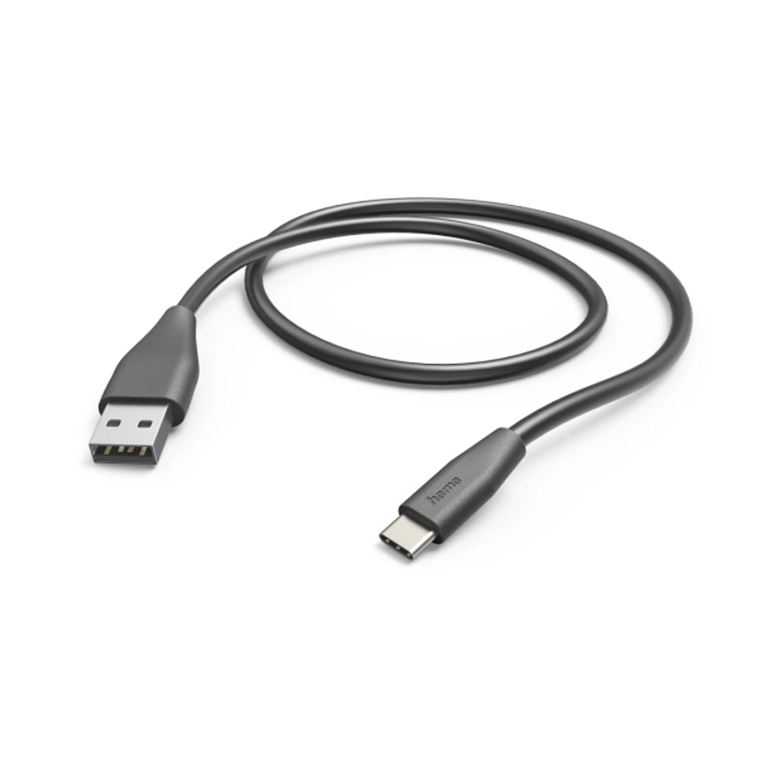Hama Cable USB - Longitud 1.5m - USB-A Macho - USB-C Macho - Velocidad hasta 480Mbps - Niquelado - Color Negro 1