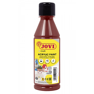 Jovi Jovidecor Acryl Pintura Acrilica Satinada - Alto Poder Cubriente - Facil Aplicacion - Resistente al Agua y Jabon - Color Marrón
