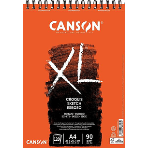 Canson XL Bloc de Croquis con 120 Hojas A4 - Espiral Microperforado - 21x29.7cm - 90g - Color Marfil