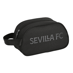 Safta Sevilla FC Teen Neceser de 5L - Cremallera - Asa Lateral - Adapatable a Carro - 260x120x150mm - Color Negro