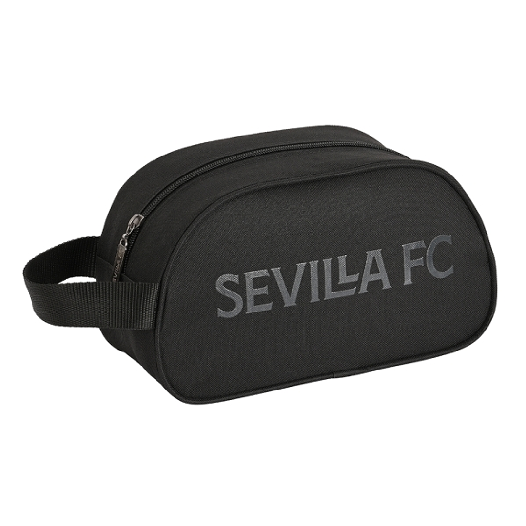 Safta Sevilla FC Teen Neceser de 5L - Cremallera - Asa Lateral - Adapatable a Carro - 260x120x150mm - Color Negro 1