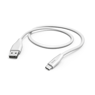Hama Cable USB - USB-A Macho - USB-C Macho - Longitud 1.5m - Velocidad hasta 480Mbps - Niquelado - Color Blanco
