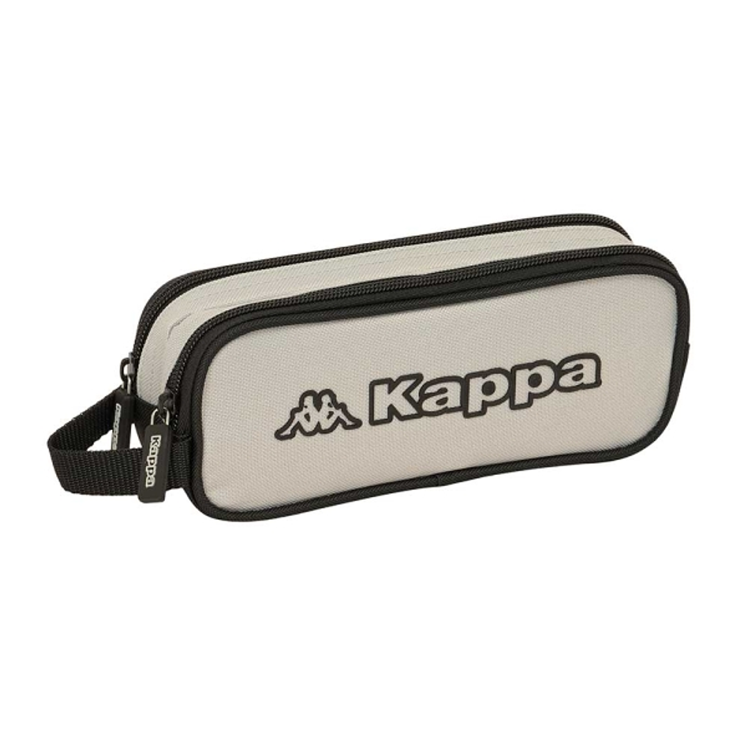 Safta Kappa Grey Portatodo - 2 Compartimentos con Cremalleras - Asa Lateral - 1L - 210x60x80mm - Color Negro y Gris 1