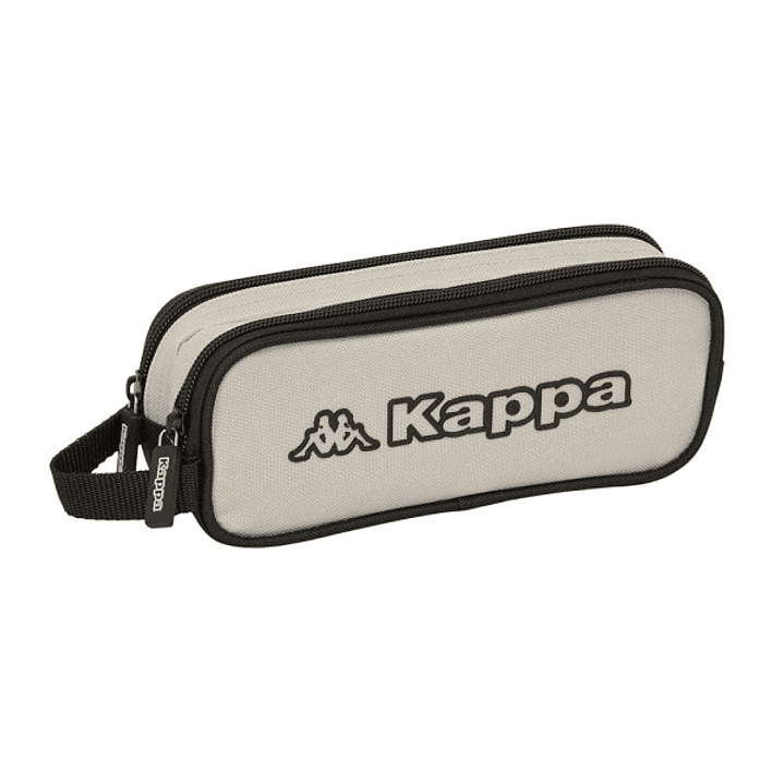 Safta Kappa Grey Portatodo - 2 Compartimentos con Cremalleras - Asa Lateral - 1L - 210x60x80mm - Color Negro y Gris 1