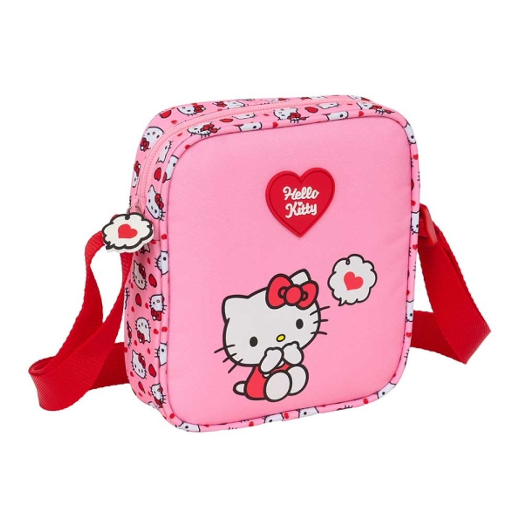 Safta Hello Kitty Bolsito con Bandolera - 1L - Material Duradero - 160x40x180mm - Color Rosa 1