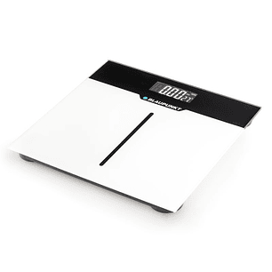 Blaupunkt Bascula Corporal - Capacidad 180kg - Pantalla Digital - Vidrio Templado - Encendido y Apagado Automatico - Color Blanco y Negro