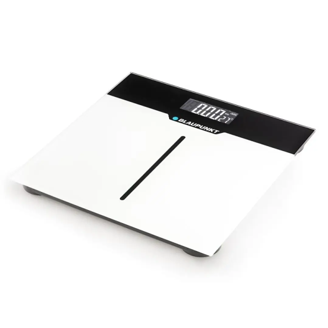 Blaupunkt Bascula Corporal - Capacidad 180kg - Pantalla Digital - Vidrio Templado - Encendido y Apagado Automatico - Color Blanco y Negro 1