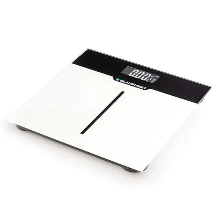 Blaupunkt Bascula Corporal - Capacidad 180kg - Pantalla Digital - Vidrio Templado - Encendido y Apagado Automatico - Color Blanco y Negro 1