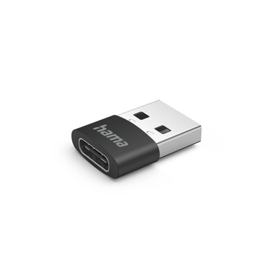 Hama Pack de 3 Adaptadores USB - USB-A Macho - USB-C Macho - Velocidada hasta 480Mbit/S - Color Negro 1