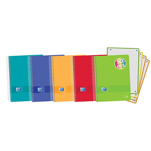 Oxford Live & Go A5+ Europeanbook - Tapa de Plastico - 120 Hojas - Colores Surtidos