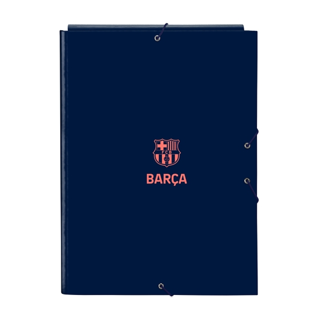 Safta F.C.Barcelona 2ª Equipacion Carpeta con 3 Solapas - Tapas Duras Forradas - Formato Folio - Cierre con Gomas - Resistente y Duradera - 260x25x335 1