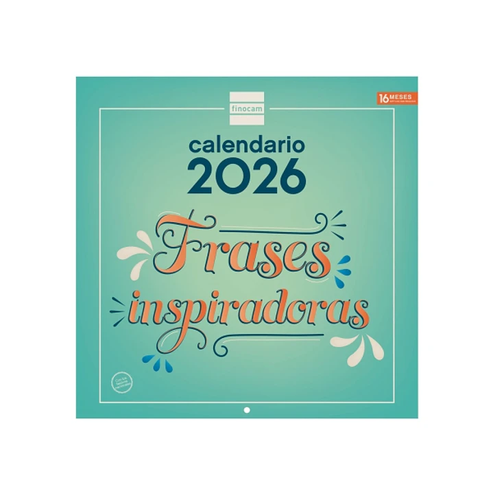 Finocam Calendario de Pared - Anual 2026 - Imagenes Variadas - 300x300mm - Espacio para Escribir - Tematica de Frases Inspiradoras 1
