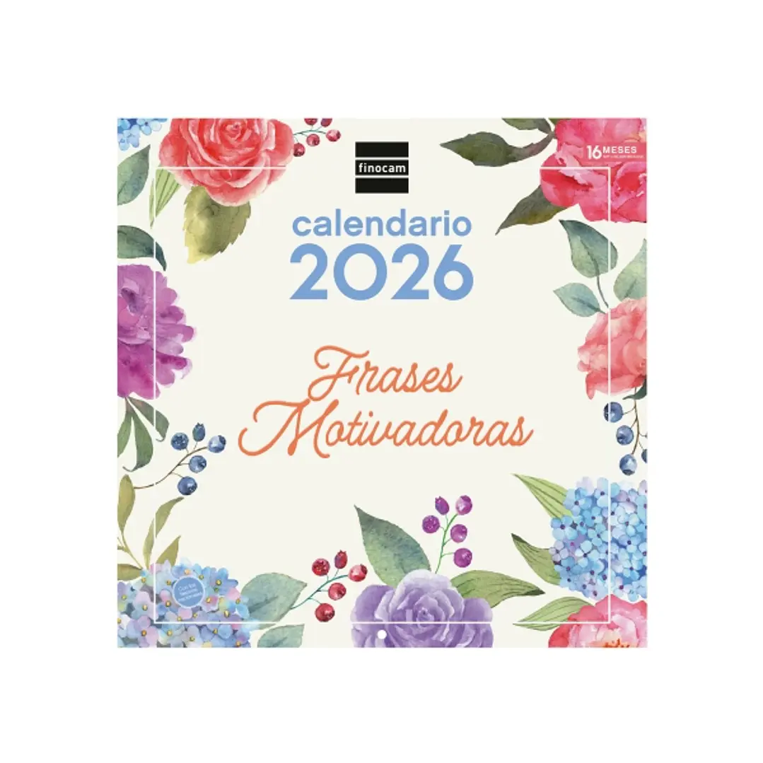 Finocam Calendario de Pared - Anual 2026 - Imagenes Variadas - 300x300mm - Espacio para Escribir - Tematica de Frases Motivadoras 1