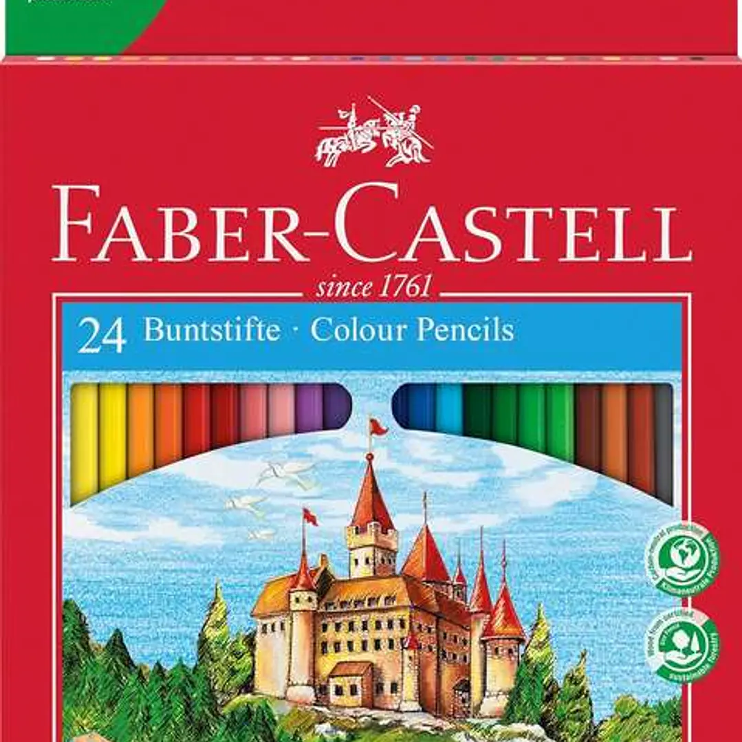 Faber-Castell Classic Colour Pack de 24 Lapices de Colores Hexagonales - Resistencia a la Rotura - Colores Surtidos 1