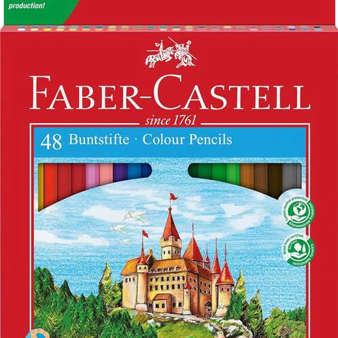 Faber-Castell Classic Colour Pack de 48 Lapices de Colores Hexagonales - Resistencia a la Rotura - Colores Surtidos 1