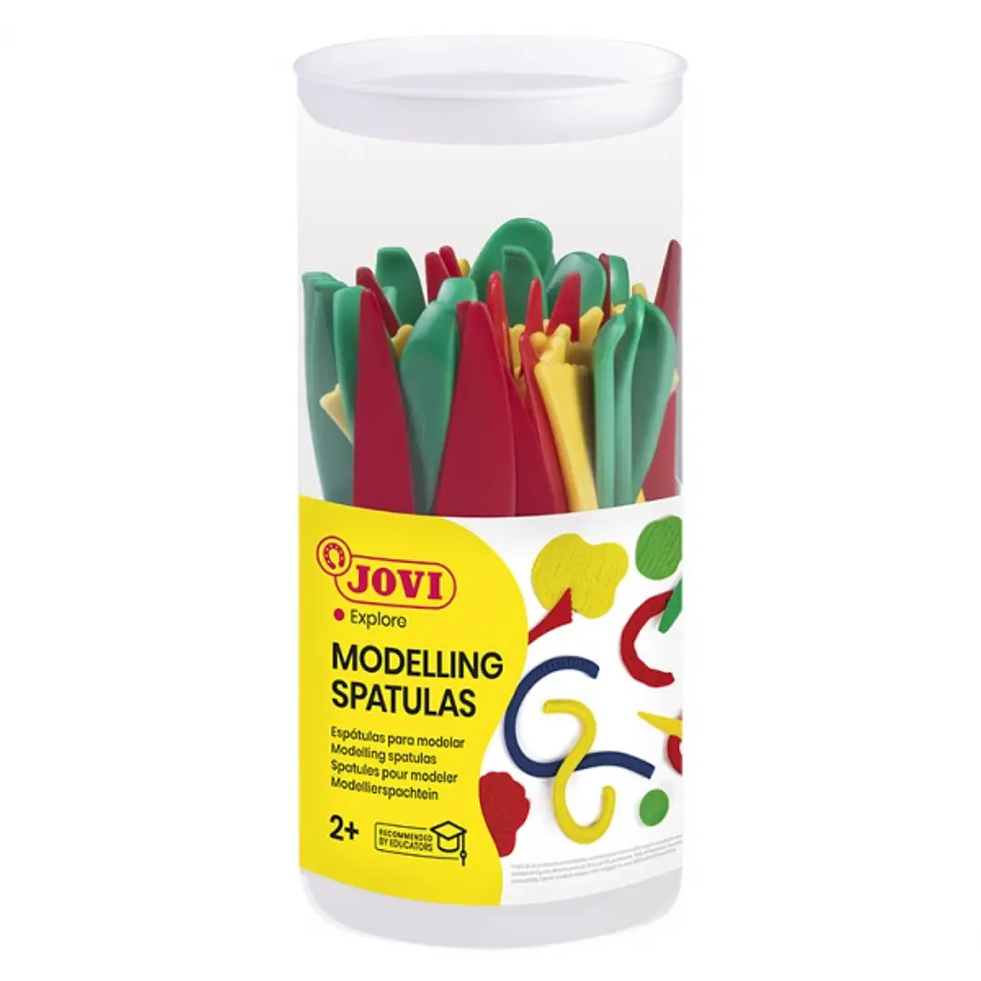 Jovi Bote con 48 Herramientas para Modelar Plastilina - 3 Modelos - 16 Unidades de Cada Modelo - Colores Surtidos 1