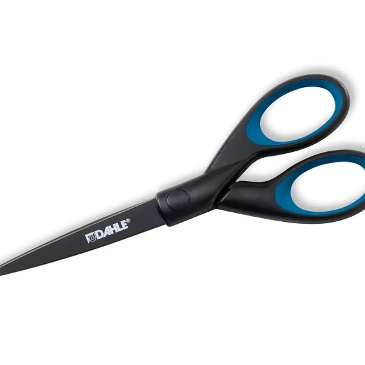 Dahle 54307 Office Titanium Tijeras de Acero Templado 18cm - Recubiertas de Titanio - Revestimiento Antiadherente - Mangos Revestidos de Goma 1