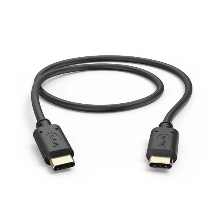 Hama Cable USB-C Macho - Potencia Maxima 60W - Longitud 0.5m - Velocidad hasta 480Mbps - Chapado en Oro - Color Negro 1