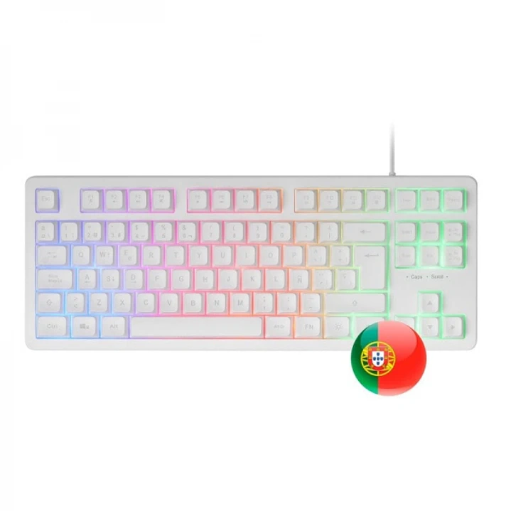 Mars Gaming MK023 Teclado Gaming - Tecnologia H-Mech RED - Iluminacion FRGB LED - Anti-Ghosting - Compatibilidad Universal - Estructura Robusta - Port 1