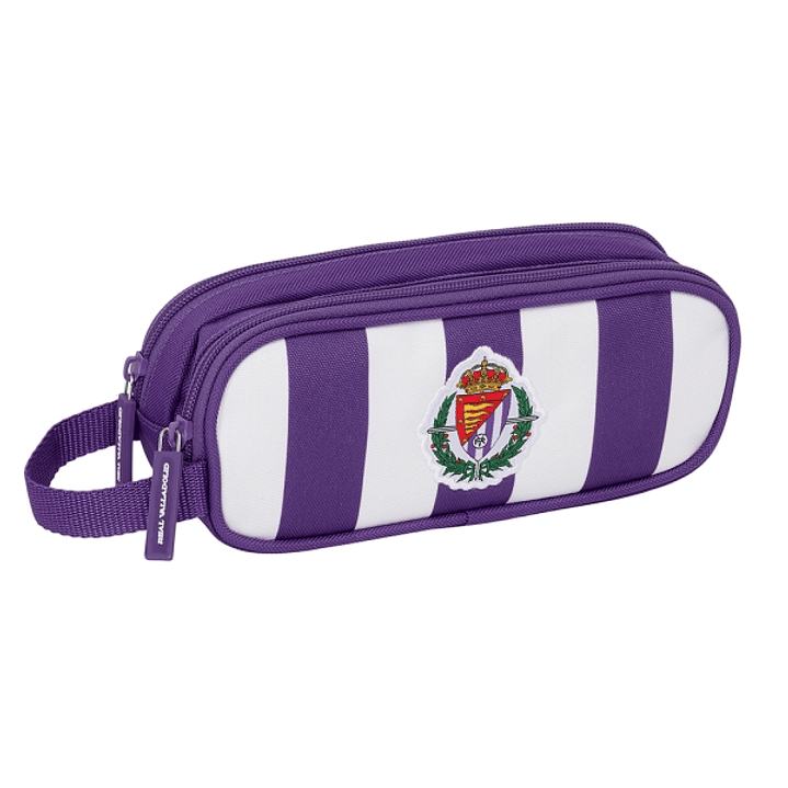 Safta Real Valladolid Portatodo - 2 Compartimentos con Cremalleras - Asa Lateral - 1L - 210x60x80mm - Color Morado 1