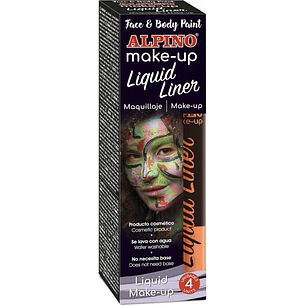 Alpino Make-up Liquid Liner Pack con 4 Botes de Maquillaje Liquido con Aplicador - Se Lava con Agua - Testado Dermatologicamente - Color Naranja