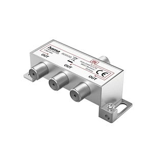 Hama Essential Divisor para Antena - 1 Entrada F Hembra - 3 Salidas F Hembra - Color Plata