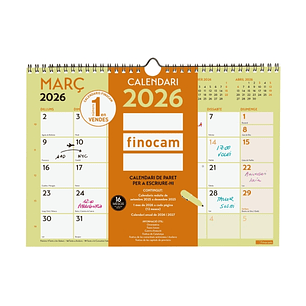 Finocam Grafik Calendario de Pared en Catalan - Anual 2026 - 297x10x212mm - Espacio para Escribir - Color Surtidos