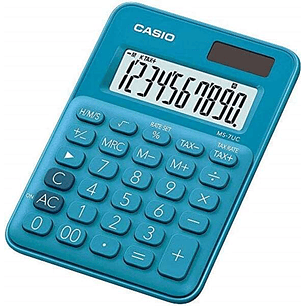 Casio MS-7UC Calculadora de Escritorio 10 Digitos - Tecla Doble Cero - Marcadores de Coma de 3 Digitos - Pulsacion de Teclas Simultanea - Alimentacion
