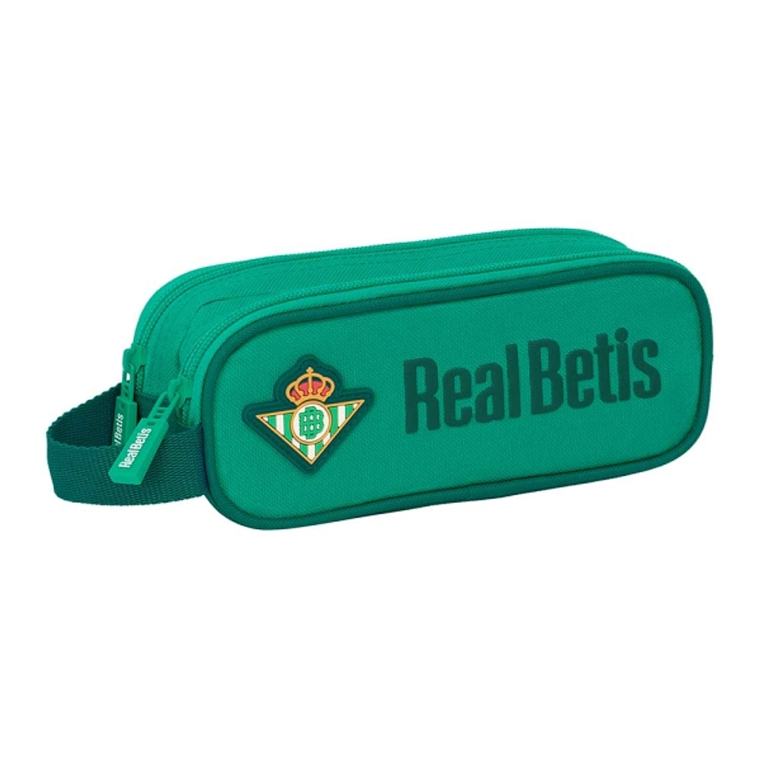 Safta Real Betis Balompie Portatodo - 2 Compartimentos con Cremalleras - 1L - Asa Lateral - Resistente al Agua - 210x60x80mm - Color Verde 1