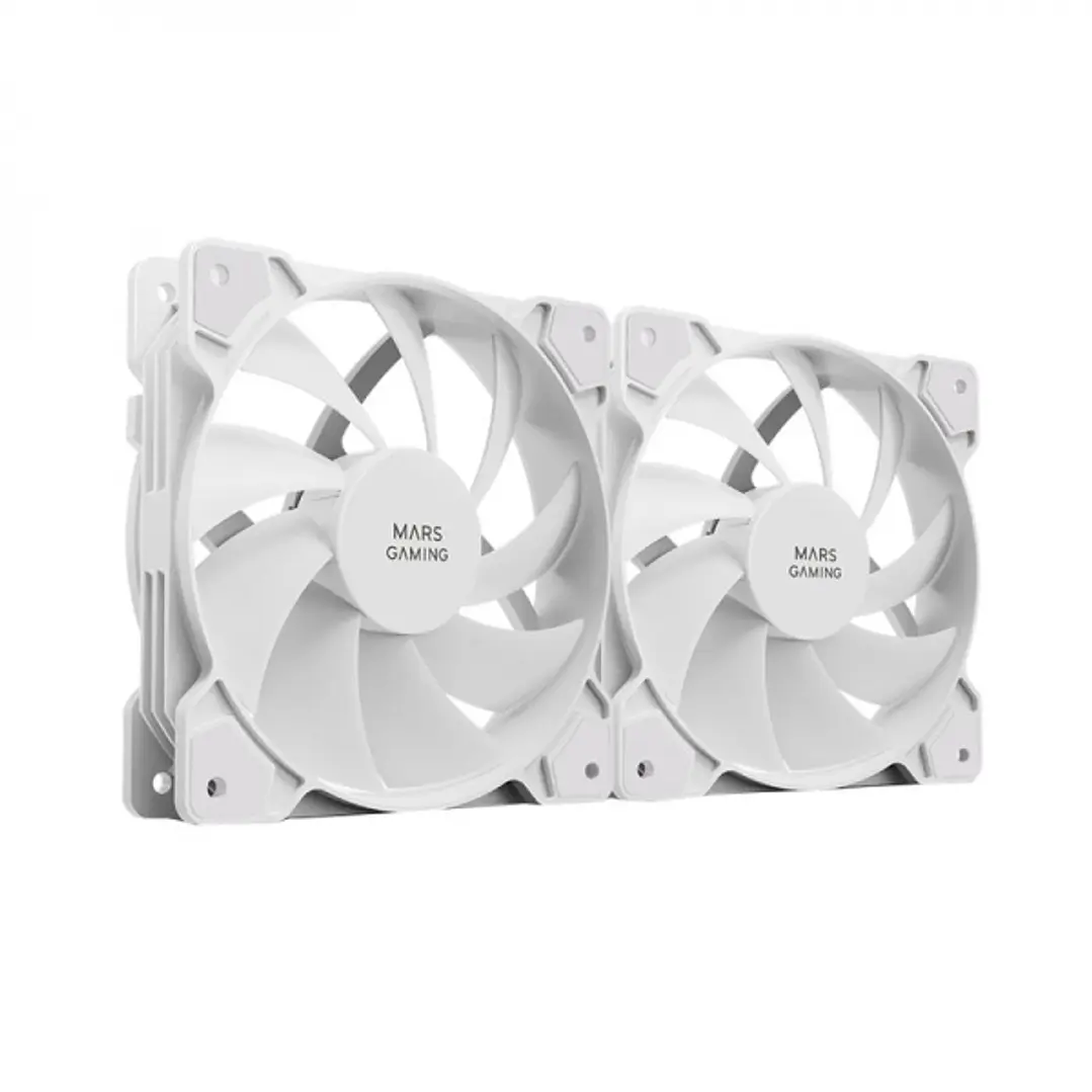 Mars Gaming MF-PWMX2 Ventilador - Ventilacion Superior - Silencio Absoluto - Libre de Vibraciones - Sistema PWM - Duradero 60,000 Horas - Color Blanco 1
