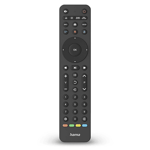 Hama Mando a Distancia para TV - Universal - Alcance 10m - 43 Botones - Acceso Directo a Plataformas de Streaming - Permite 8 Dispositivos Simultaneos