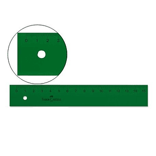 Faber-Castell Regla Tecnica Recta 15cm - Color Verde Transparente
