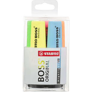 Stabilo Boss 70 Pack de 6 Marcadores Fluorescentes - Practico Cubilete de Escritorio - Trazo entre 2 y 5mm - Recargable - Tinta con Base de Agua - Col