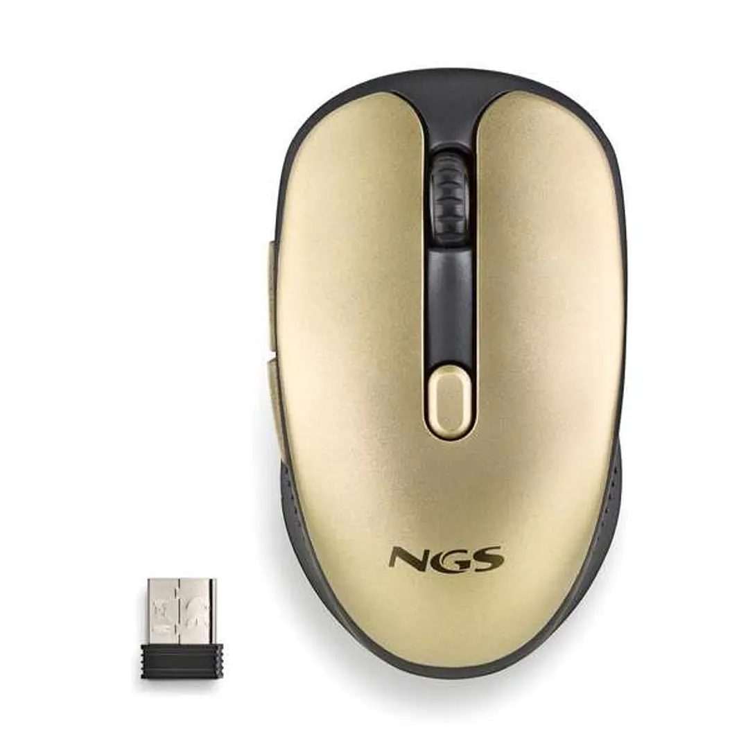 NGS Evo Rust Gold Raton Inalambrico USB 1600dpi - 5 Botones - Recargable - Uso Diestro 1