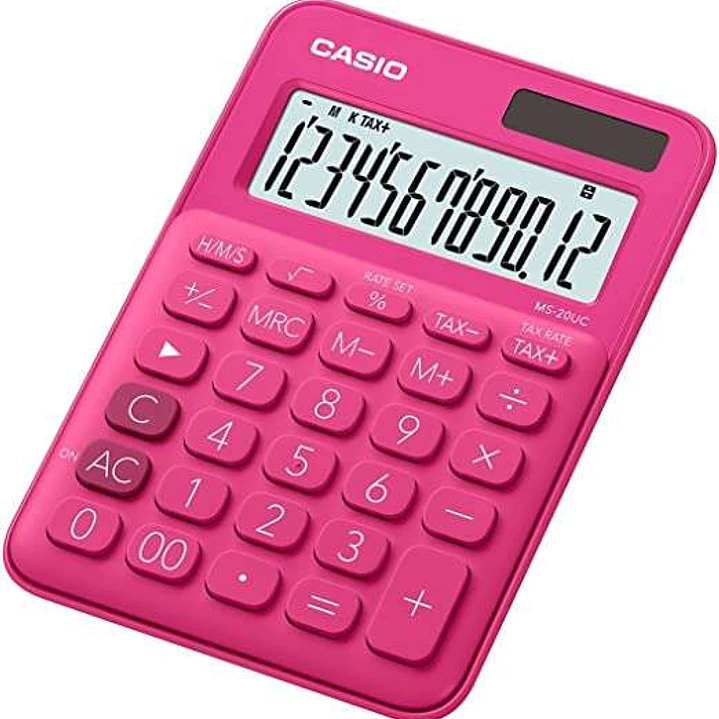Casio MS-7UC Calculadora de Escritorio 10 Digitos - Tecla Doble Cero - Marcadores de Coma de 3 Digitos - Pulsacion de Teclas Simultanea - Alimentacion 1