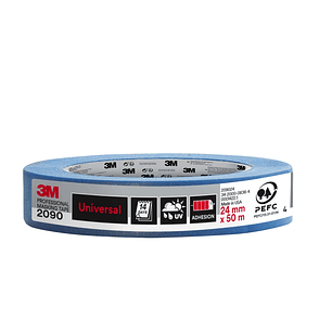 3M Cinta de Enmascarar Profesional - Multisuperficie - 24mm x 50m - 100% PEFC - Color Azul