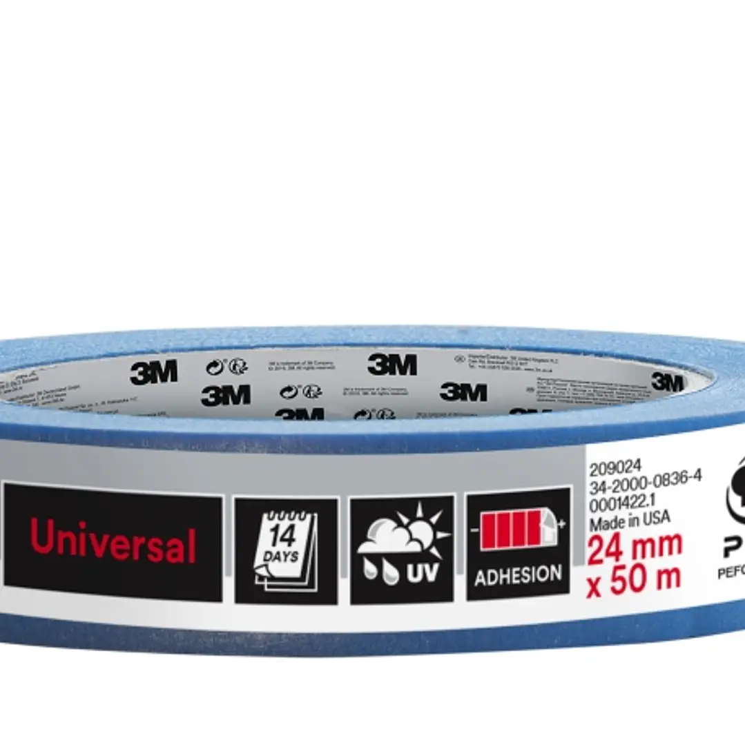 3M Cinta de Enmascarar Profesional - Multisuperficie - 24mm x 50m - 100% PEFC - Color Azul 1
