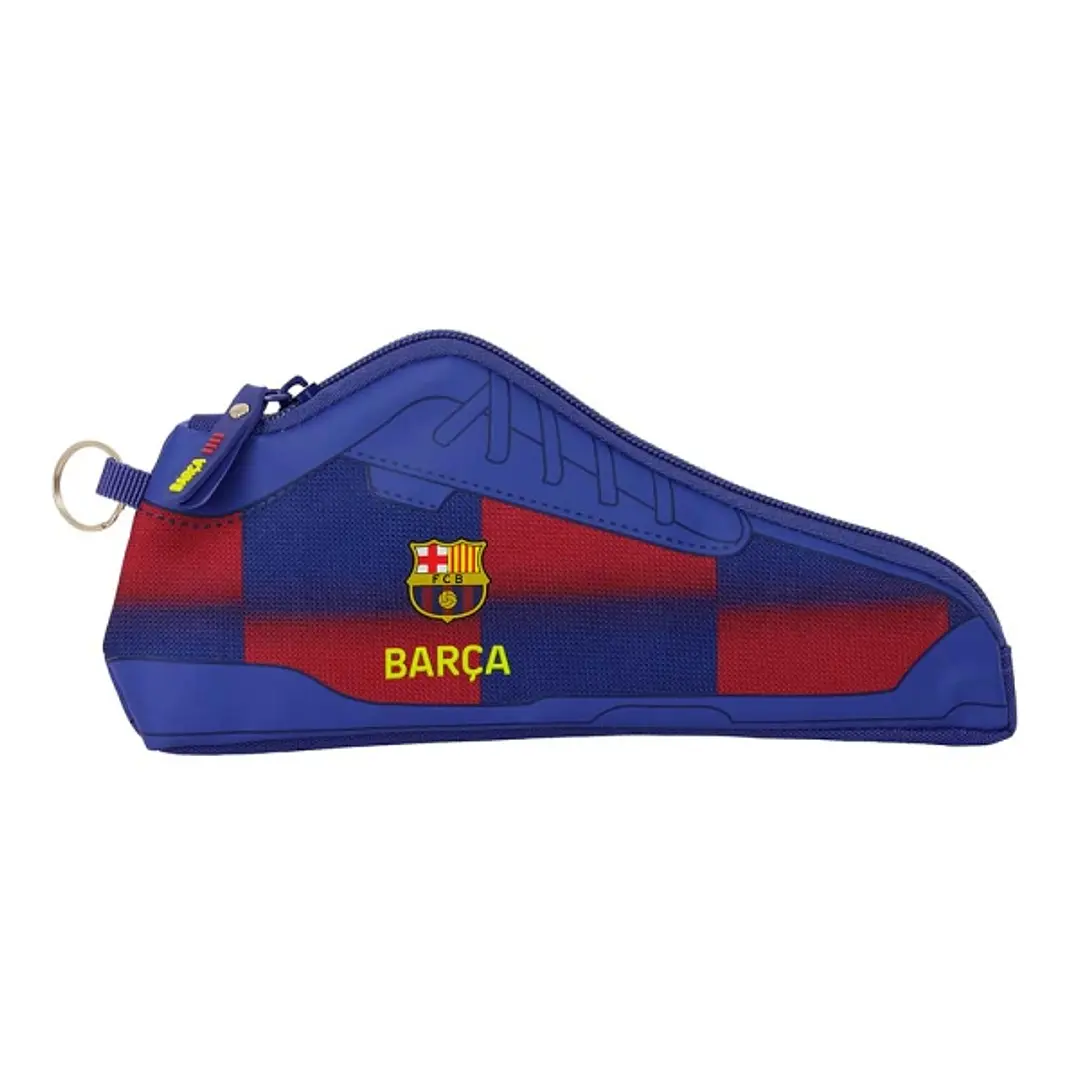 Safta F.C.Barcelona Estuche Portatodo de 0.5L con Forma de Bota - 1 Compartimento - Anilla para Colgar - Cierre con Cremallera - 24x10x2cm - Color Roj 1